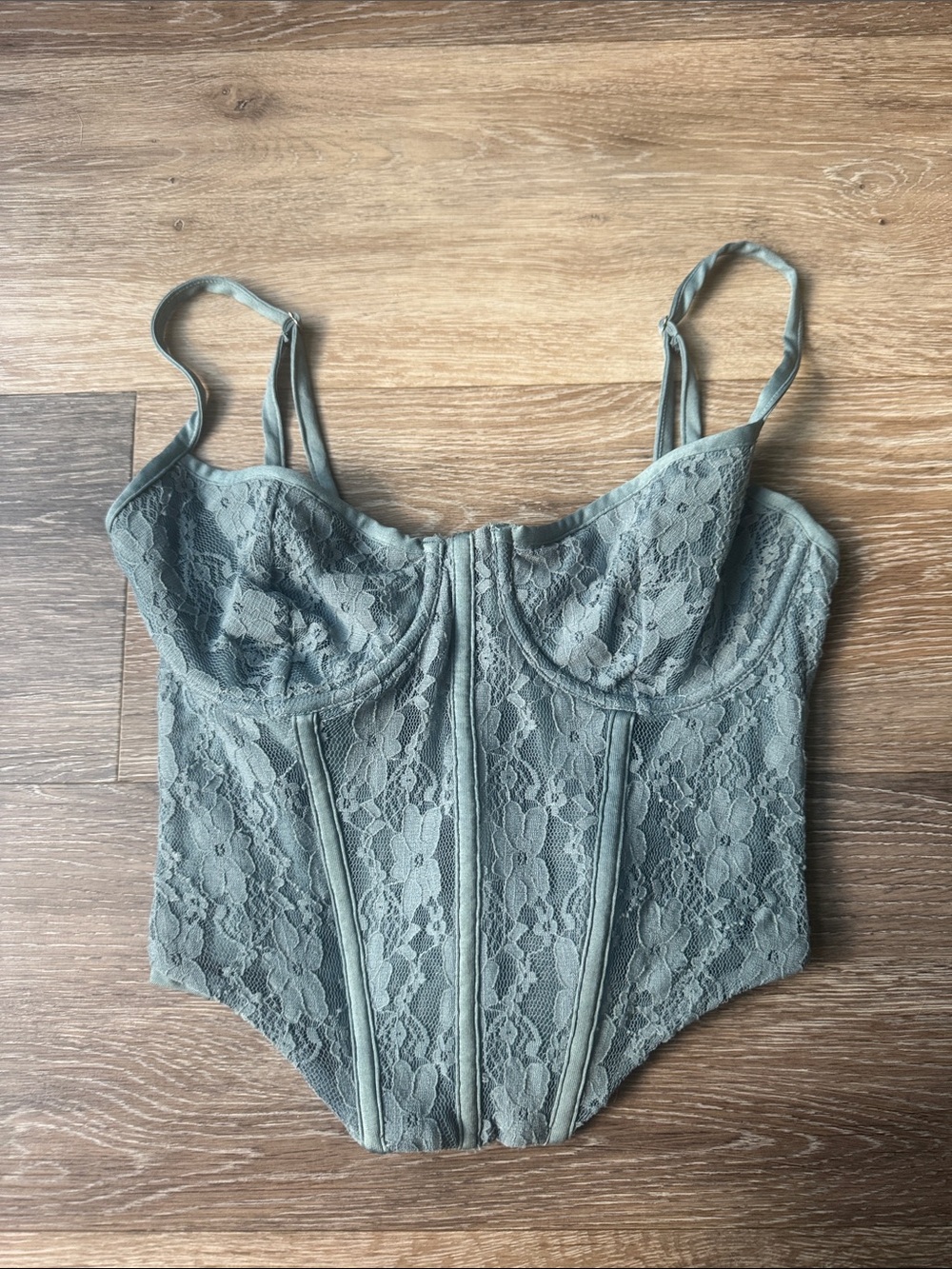 Lace Bustier Corset Top - Blue
